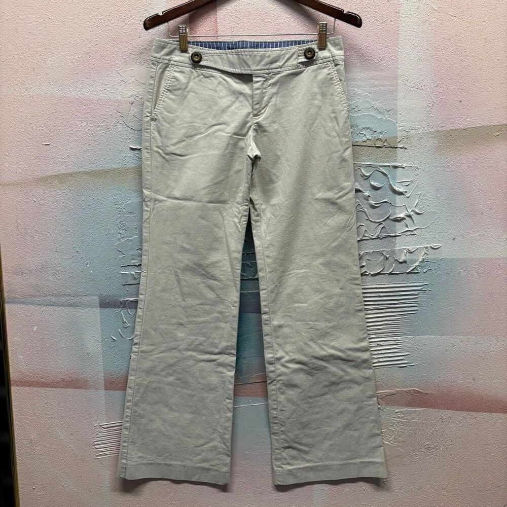Gap 2 Hip Slung Fit Flared Leg Stretch Khaki Pants Y2K Preppy Boardwalk Boho